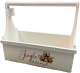 Large White wood "Jingle all the way" tool box style crate L: 16"x8"x14"H