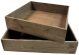 CBX797S2 - Set of 2 square wood crates 12"x12"x3"H, 14"x14"x