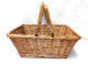 Rectangular full willow "shopping style" basket with folding handles 17"x13.5"x7"H