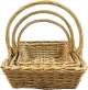 Set of 3 willow baskets with handle
S: 13"x10"x4.6“Hx12”OH
M:15"x11"x5.2"Hx14”OH
L: 17"x13"x6"Hx16”OH
