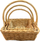 Medium piece in a Set of 3 willow baskets with handle
M:15"x11"x5.2"Hx14”OH