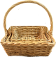 Largest piece in a Set of 3 willow baskets with handle
L: 17"x13"x6"Hx16”OH
