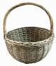 Largest piece in Set of 3 Grey willow round baskets with handle