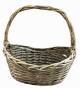 Medium piece in Set of 3 Grey willow oval baskets with front dip & handles
M:18"x14"x7"Hx17"OH
