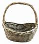 Smallest piece in Set of 3 Grey willow oval baskets with front dip & handle
S:15"x12"x6.5"x15"OH