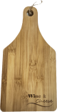 Bamboo cutting board with "Wine & Cheese" 5.5"x0.4"x11"