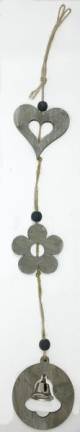 CDL857 Wooden & metal decorative garland 17"