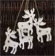 Bundle of white wooden hanging reindeer 4"H (4 reindeer/bundle)