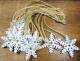 Bundle of white wooden hanging Snowflakes  2.4" (12 trees/bundle)
