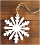 White hanging wood Snowflake 5"D