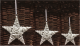 mid. White willow hanging stars with satin ribbon 6"D