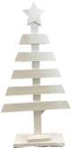 White wood tree with star topper 22"H
