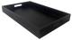 Black faux leather tray with side handles 18"x12"x2"H