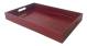 Dark red faux leather tray with side handles 18"x12"x2"H