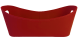 Oval Red faux leather basket with side handles 16"x9"x4"Hx6"OH