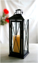 Black iron and glass lantern 6"x6"x15"H