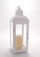 Black metal & glass lantern 7"x7"x18"H 
Candle Excluded