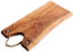 Acacia wood live edge board with jute handle 18"x8"x1"H