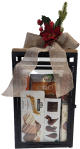 black Metal, wood and glass lantern gourmet gift kit.  All you need to make 12 Gift Lanterns