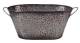 CTF614V / Oval silver hammered Metal container 15”x7”x6”H