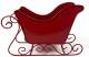 Red Metal Sleigh  10"x4.5"x6"H