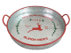 CTF700RL - Round Galvanized tray with red trim and handles w
