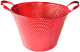 CTF714RD - Red embossed metal bucket with ear handles 9.2"Dx