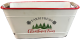 Christmas themed metal container with wooden handle 14"x6.25"x6"H