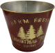 Red metal container - Farm Fresh Trees 7.2"Dx6"H