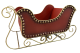 Red & Gold metal sleigh 16"X10"H1x8"H2