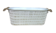Oval metal container White with Gold lines 19"x7"x7"H