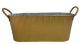 Oval metal container in rustic gold 19"x7"x7"H
