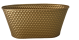 Oval Small metal container in gold honey comb design 10"x5.5"x5"H