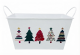 Rectangular Small metal container with tree designs 9.5"x6"x5"H
