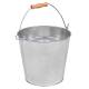 Round galvanized bucket with wooden handle 9"Dx7"H
