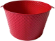 Red Round metal container with handles 15.5"Dx9"H