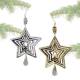062615803476 - Metal Star ornament with a gem 9" - Gold & Si