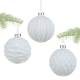 3" Embossed glass ball ornaments - 3 styles