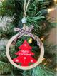 Wood ribboned Tree Ornament with Merry Christmas 3.2"x4"