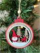 Wood Gnome & Trees Ornament  3.6"x4"
