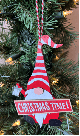 Wood Christmas Time Gnome Ornament  4"x6.2"H