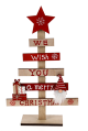 PAD505TR - Wood tree on a stand with gnome design "We wish y