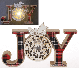 PAD520LJY - LED Wood & plaid JOY 8"x1"x6"H