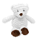8" Ridged plush bear - WHITE 14" total height