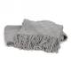 Light grey textured throw with fringe 50"x62"