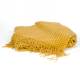 Mustard yellow fringed textured throw 50"x58"