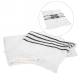 Fringed white throw with black stripes 52"x62"