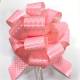 5" Pull Bows - 50 bows/case - Pink with white polka dots