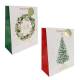 Matte with hot stamp Christmas gift bag - 2 styles (wreath/tree)