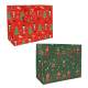 Matte with hot stamp Christmas gift bag - 2 styles (wreath/tree)